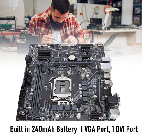 PUSOKEI Computer Motherboard, LGA1200 Socket Support Core i9 i7 i5 i3 10th 11th Gen, Micro ATX DDR4 3200MHz, with 6+2 Phase Digital Power, for PCIe 4.0 x16 M.2 SSD VGA DVI USB 3. in Saudi Arabia