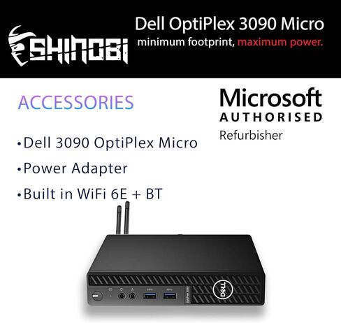 Dell 3090 OptiPlex Mini PC | Intel Core i5-10500T | 1TB NVMe | 32GB RAM | Built in AX210 Wi-Fi BT | Windows 11 Pro | Mini Desktop Computer (Renewed) in Saudi Arabia