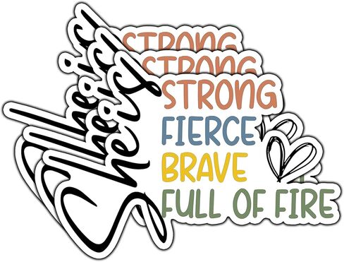 (3Pcs) She is Strong, Fierce, Brave, and Full of Fire Sticker Empowerment Strong Woman Decal Waterproof for Water Bottles Tumbler Laptop Phone Case Hard Hat Size 3x2.1 in Saudi Arabia