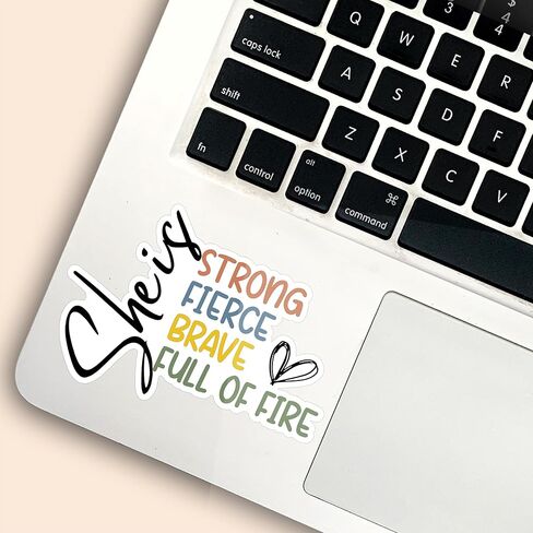 (3Pcs) She is Strong, Fierce, Brave, and Full of Fire Sticker Empowerment Strong Woman Decal Waterproof for Water Bottles Tumbler Laptop Phone Case Hard Hat Size 3x2.1 in Saudi Arabia