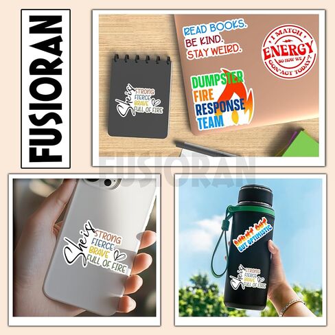 (3Pcs) She is Strong, Fierce, Brave, and Full of Fire Sticker Empowerment Strong Woman Decal Waterproof for Water Bottles Tumbler Laptop Phone Case Hard Hat Size 3x2.1 in Saudi Arabia