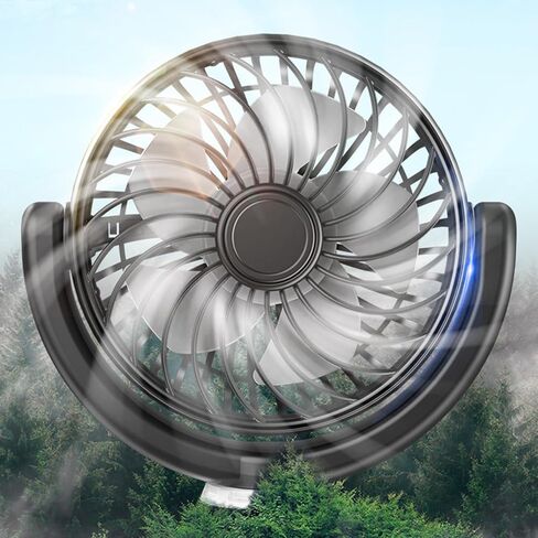 مروحة سيارة خفيفة الوزن برأسين مزدوجين، جهاز تبريد قابل للدوران يعمل بـ 3 سرعات USB لتعزيز الراحة ودوران الهواء، مروحة تبريد السيارة الهادئة in Kuwait