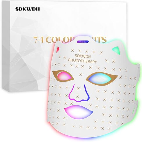 Red Light Therapy for Face, Led Face Mask Light Therapy, 7 Colors LED Face Mask Light Therapy At Home, Pink in Saudi Arabia