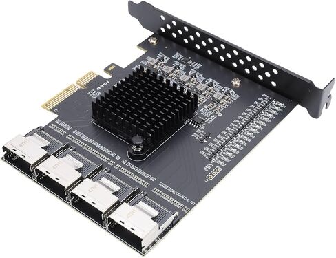VBESTLIFE PCIE to 4 Port MINI SAS SFF 8087 Adapter, PCIE 3.0 X4 Expansion Card, Can Expand to 16 Ports Serial ATA 3.0 in Saudi Arabia