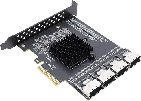 VBESTLIFE PCIE to 4 Port MINI SAS SFF 8087 Adapter, PCIE 3.0 X4 Expansion Card, Can Expand to 16 Ports Serial ATA 3.0 in Saudi Arabia