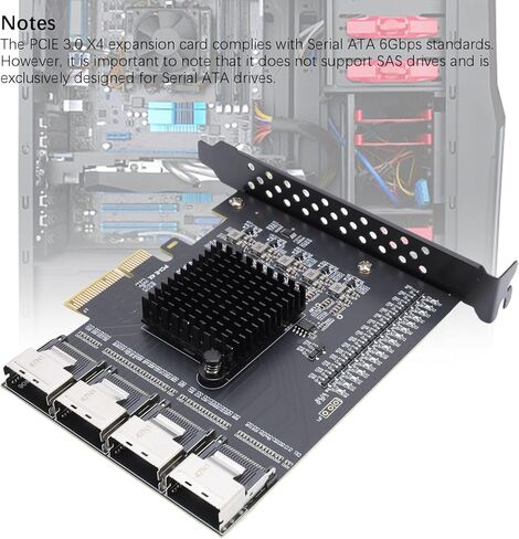 VBESTLIFE PCIE to 4 Port MINI SAS SFF 8087 Adapter, PCIE 3.0 X4 Expansion Card, Can Expand to 16 Ports Serial ATA 3.0 in Saudi Arabia