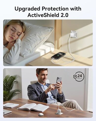 شحن سريع لشاحن iPhone 16/15، PD 3.0 PPS 33W GaN USBC كتلة شاحن قابلة للطي، محول شحن حائط مدمج من النوع C لسلسلة Apple iPhone 16 Pro Max، Galaxy S25/Pixel 9/iPad Pro (أبيض) in Saudi Arabia