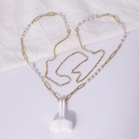 EGEN أنثى المغناطيسي مكافحة خسر حزام حامل قلادة اللؤلؤ الأبيض النحاس سلسلة ل Airpods برو 3 2 1,72 سنتيمتر in Kuwait