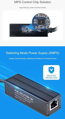 Industrial Gigabit PoE Splitter, for 5V 5A DC Power Output Port, Onboard MPS Control Chip, Safer and More Stable @XYGStudy (POE-SPLITTER-25W-5.5-2.1) in Saudi Arabia