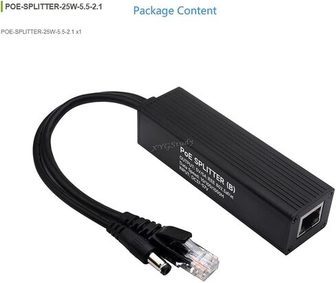 Industrial Gigabit PoE Splitter, for 5V 5A DC Power Output Port, Onboard MPS Control Chip, Safer and More Stable @XYGStudy (POE-SPLITTER-25W-5.5-2.1) in Saudi Arabia