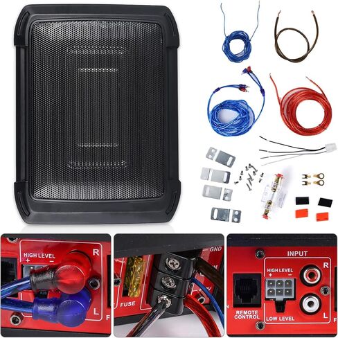 SIXWIN 1000W Slim Under Seat Powered Car Subwoofer Car/Truck Audio Sub Built in Amplifier Low Profile Subwoofer and AMP Package in Saudi Arabia