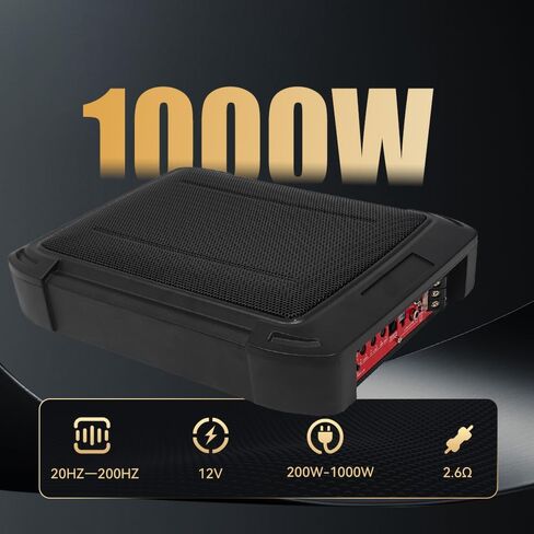 SIXWIN 1000W Slim Under Seat Powered Car Subwoofer Car/Truck Audio Sub Built in Amplifier Low Profile Subwoofer and AMP Package in Saudi Arabia