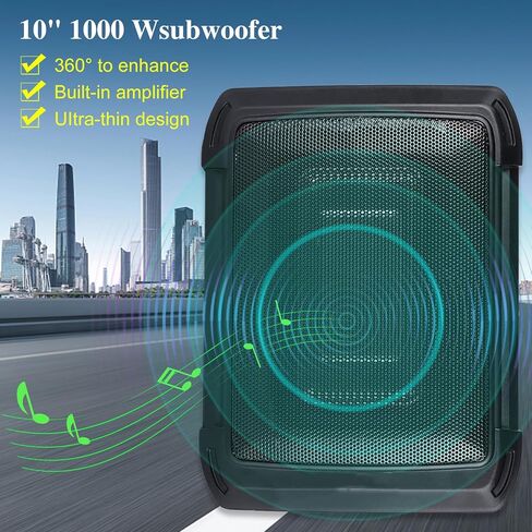 SIXWIN 1000W Slim Under Seat Powered Car Subwoofer Car/Truck Audio Sub Built in Amplifier Low Profile Subwoofer and AMP Package in Saudi Arabia