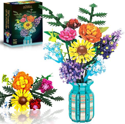Flowers Bouquet Building Set for Adults, Wildflowers Icon Flowers Botanical Collection Kits Compatible with Lego Flowers, Flowers Sets for Women Girls 14+, 11001 in Saudi Arabia