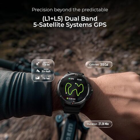 Noise Endeavour Pro Military Rugged Smartwatch, 28Days Battery, Built in GPS & Flashlight, Scratch Resistant, AI Companion, 1.5" AMOLED, 5ATM Water Resistant, 1Year Warranty (Carbon Black) in Saudi Arabia