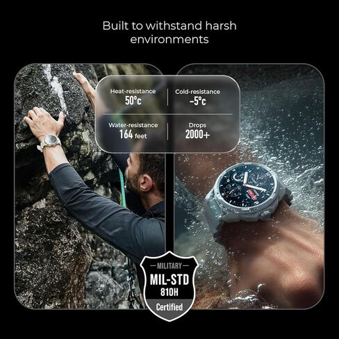 Noise Endeavour Pro Military Rugged Smartwatch, 28Days Battery, Built in GPS & Flashlight, Scratch Resistant, AI Companion, 1.5" AMOLED, 5ATM Water Resistant, 1Year Warranty (Carbon Black) in Saudi Arabia