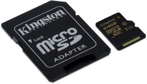 كينجستون ديجيتال 64 جيجابايت Microsdhc فئة U3 UHS-I 90R/45W + محول SD (SDCG/64 جيجابايت) in Kuwait