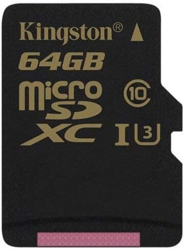 كينجستون ديجيتال 64 جيجابايت Microsdhc فئة U3 UHS-I 90R/45W + محول SD (SDCG/64 جيجابايت) in Kuwait