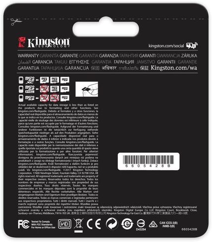 كينجستون ديجيتال 64 جيجابايت Microsdhc فئة U3 UHS-I 90R/45W + محول SD (SDCG/64 جيجابايت) in Kuwait