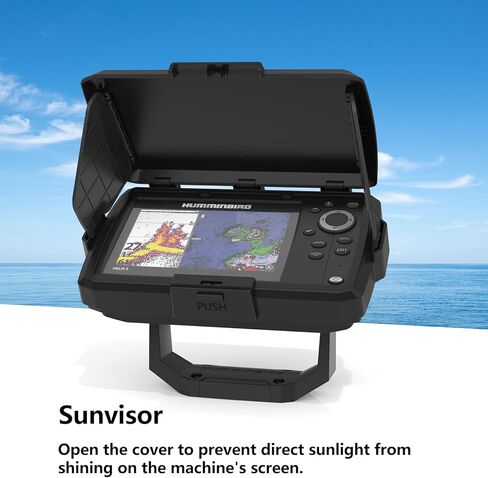 HOLACA Protective Sun Visor Shield Cover for Humminbird 411660-1 Helix 5 Chirp GPS G3 Fish Finder, ABS Foldable Weather Protection Screen Cover (Black) in Saudi Arabia