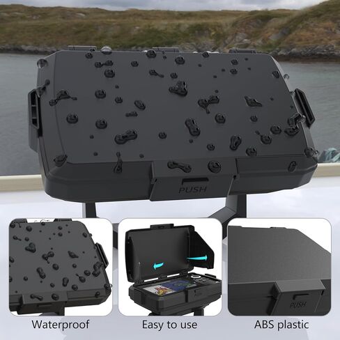 HOLACA Protective Sun Visor Shield Cover for Humminbird 411660-1 Helix 5 Chirp GPS G3 Fish Finder, ABS Foldable Weather Protection Screen Cover (Black) in Saudi Arabia