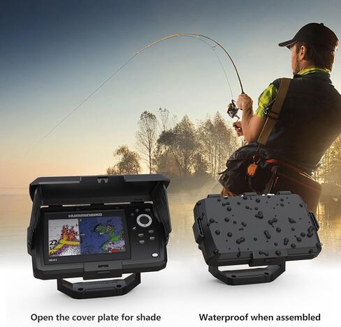 HOLACA Protective Sun Visor Shield Cover for Humminbird 411660-1 Helix 5 Chirp GPS G3 Fish Finder, ABS Foldable Weather Protection Screen Cover (Black) in Saudi Arabia