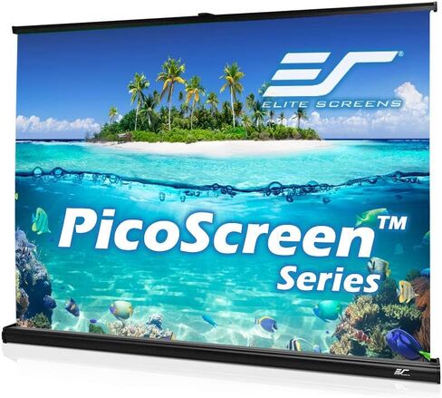 Elite Screens PicoScreen Series, Light-Weight Pull Up Manual Projector Screen, 45-inch 16:9, Portable Table-Top Pull-Up Home Theater Movie Office Classroom Fiberglass Projection Screen, PC45W, Black in Saudi Arabia