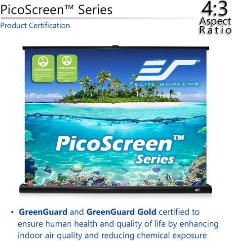 Elite Screens PicoScreen Series, Light-Weight Pull Up Manual Projector Screen, 45-inch 16:9, Portable Table-Top Pull-Up Home Theater Movie Office Classroom Fiberglass Projection Screen, PC45W, Black in Saudi Arabia