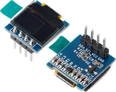 2 قطعة 0.49 بوصة وحدة عرض OLED، IIC I2C 64x32 SSD1306 شاشة بيضاء، لمشاريع DIY in Kuwait
