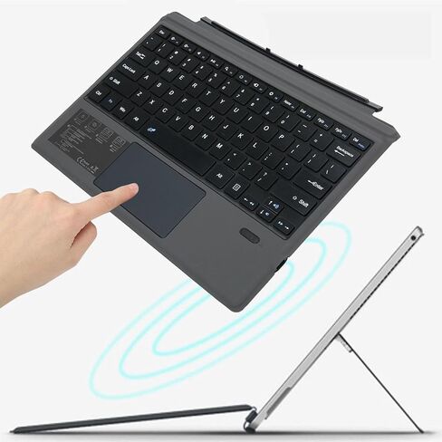 لوحة مفاتيح لاسلكية رفيعة للكمبيوتر اللوحي Pro3/4/5، لوحة من سبائك الألومنيوم، لوحة تتبع متعددة الوظائف للتكنولوجيا الذكية، أسود in Kuwait
