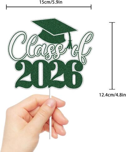 Lingboom Class of 2024 Cake Cake Topper Blue Glitter Happy Treawate تهنئة الديكورات الكعكة خريج 2024 التخرج تهانينا لوازم الحزب الخريج in Kuwait