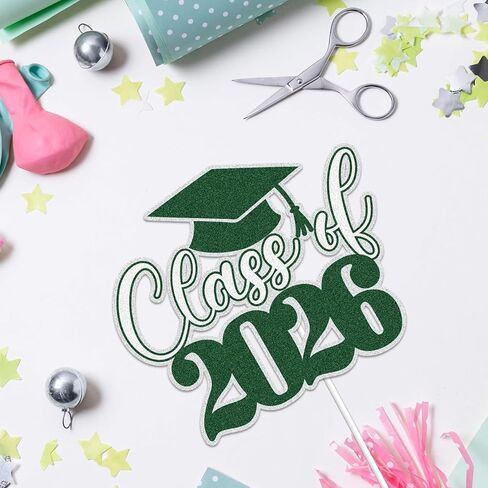 Lingboom Class of 2024 Cake Cake Topper Blue Glitter Happy Treawate تهنئة الديكورات الكعكة خريج 2024 التخرج تهانينا لوازم الحزب الخريج in Kuwait