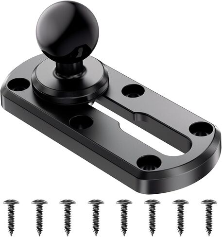 4" Tough-Track Mount with 1" Ball T-Bolt Track Base for Kayak Boat, Compatible with RAM Mounts B Size 1" Ball Double Socket Arm, for Phone Holder, Fish Finder, Action Camera Mount, 8 Screws in Saudi Arabia