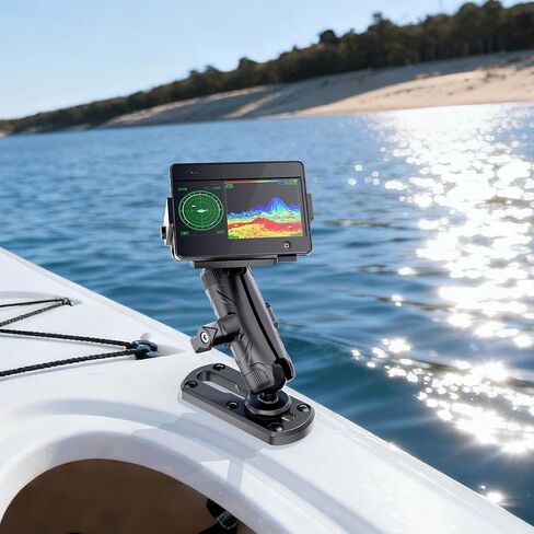 4" Tough-Track Mount with 1" Ball T-Bolt Track Base for Kayak Boat, Compatible with RAM Mounts B Size 1" Ball Double Socket Arm, for Phone Holder, Fish Finder, Action Camera Mount, 8 Screws in Saudi Arabia