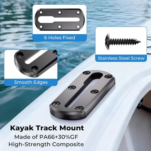 3 PCS 4" Kayak Track Mount, Kayak Low Profile Rail for Boat Fishing Rod Holder, Fish Finder, Cup Holder, Paddle Mount, Anchor Cleats, Compatible with RAM Mounts T-Bolt Attachment, 20 Screws in Saudi Arabia