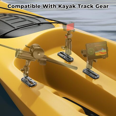 3 PCS 4" Kayak Track Mount, Kayak Low Profile Rail for Boat Fishing Rod Holder, Fish Finder, Cup Holder, Paddle Mount, Anchor Cleats, Compatible with RAM Mounts T-Bolt Attachment, 20 Screws in Saudi Arabia