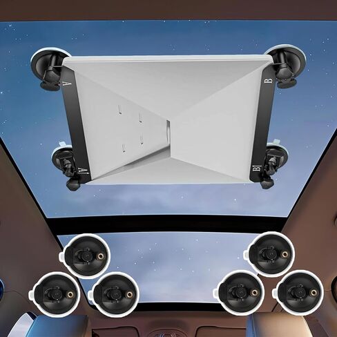 حامل Starlink Mini لأسقف السيارة أو النوافذ، حامل كأس شفط Starlink Mini Accessories، أكواب شفط قوية تم اختبارها على الطريق لمركبات RVs والقوارب والطائرات والمزيد، مجهزة بـ 6 أكواب شفط in Kuwait