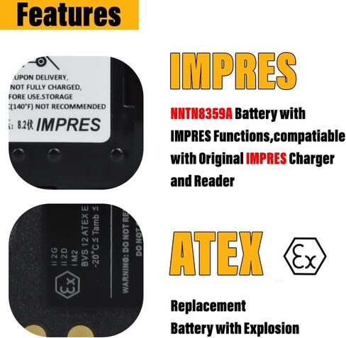 NNTN8359A IMPRES ATEX Battery for DP4000ex DP4401ex DP4801ex XIR P8608EX XIR P8668EX XPR7350Ex XPR7550Ex DGP8550E Fits Battery Part No. NTN8359 NNTN8359C in Saudi Arabia