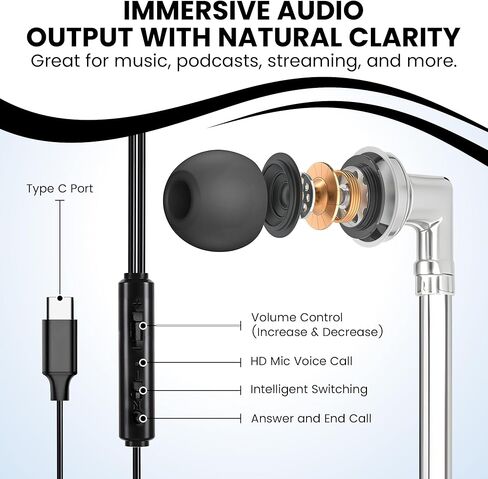 سماعات Airtube، سماعات أذن خالية من EMF، سماعات رأس أنبوبية مع أكياس بسحاب، صوت ثلاثي الأبعاد، التحكم في مستوى صوت الميكروفون، لاجتماعات العمل، والنوم، وصالة الألعاب الرياضية، وأجهزة عالية الجودة (USB-C) in Saudi Arabia