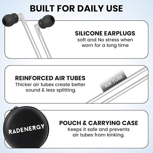 سماعات Airtube، سماعات أذن خالية من EMF، سماعات رأس أنبوبية مع أكياس بسحاب، صوت ثلاثي الأبعاد، التحكم في مستوى صوت الميكروفون، لاجتماعات العمل، والنوم، وصالة الألعاب الرياضية، وأجهزة عالية الجودة (USB-C) in Saudi Arabia
