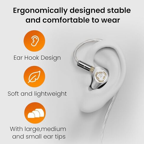 EPZ P50 1DD + 2BA + 2 Planar Hybrid Drivers HiFi IEM 3.5/4.4 قابس قابل للاستبدال 6N كابل سماعة أذن نحاسي كريستالي واحد مطلي بالفضة in Kuwait