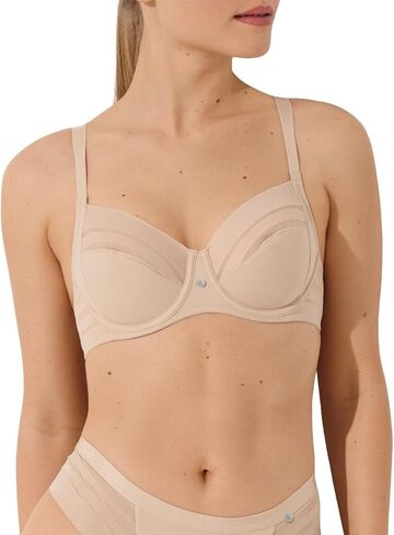 Lisca Women's Wired Bra Alegra, Semi-Sheer, Non-Padded Full Cup, Seamless Look, Adjustable Wide Straps, 020147 in Saudi Arabia