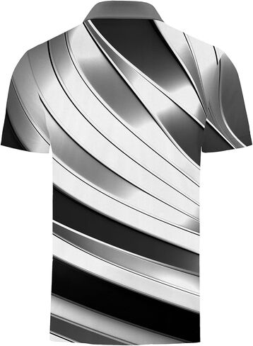 Short Sleeve Men Golf Shirt: Sport Novelty Striped Graphic Print Polo Clothes in Saudi Arabia