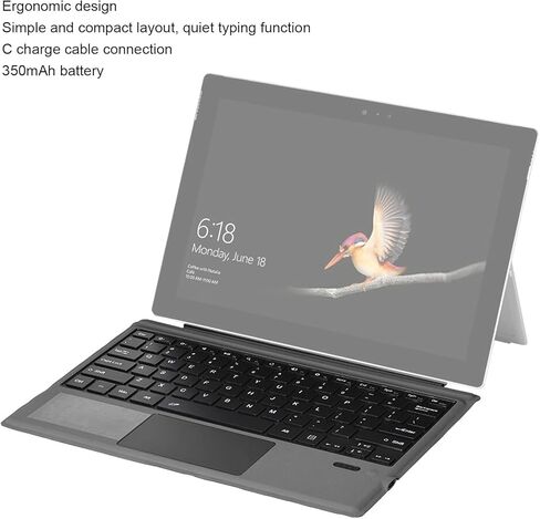 لوحة مفاتيح لاسلكية مع تجربة كتابة فعالة للوحة اللمس لجهاز Pro 7 Plus Pro 7 6 Black ABS Pub مناسبة للنظام بالكامل in Kuwait