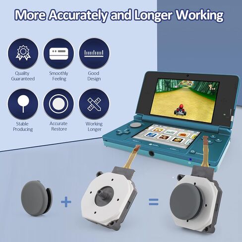 2Pack Joysticks Replacement for Nintendo New 3DS New 3DS XL Controller 3D Analog Sensor Module for Nintendo New 2DS XL Joystick Thumbstick Circle Pad Cap Replacement Accessories Part with Repair Tool in Saudi Arabia