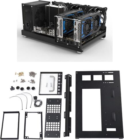 حافظة كمبيوتر ATX، حافظة Micro ATX للوحات الأم ATX، M ATX، ITX، تبريد مياه 360 درجة، إلخ، إطار حافظة كمبيوتر مفتوح بمقبض يمكن أن يقف أو يستلقي، لوح فولاذي تبريد قوي in Kuwait