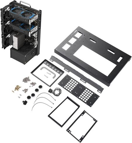 حافظة كمبيوتر ATX، حافظة Micro ATX للوحات الأم ATX، M ATX، ITX، تبريد مياه 360 درجة، إلخ، إطار حافظة كمبيوتر مفتوح بمقبض يمكن أن يقف أو يستلقي، لوح فولاذي تبريد قوي in Kuwait