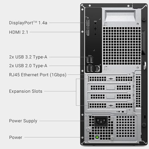 Dell Ect1250 Tower Business Desktop Computer | Intel Core Ultra 5, 10-Core CPU | 32GB DDR5 RAM, 2TB PCIe NVMe SSD | WiFi 6, Bluetooth 5.4 | Intel UHD Graphics | Wired KB & Mouse in Saudi Arabia
