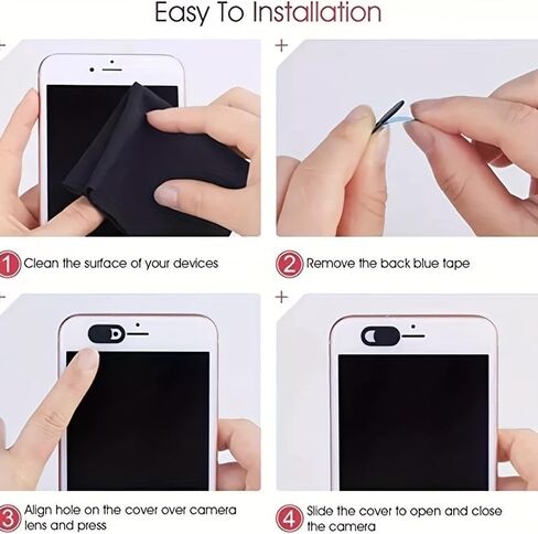 6-Pack Plastic Camera Privacy Protection Covers, Anti-Peep Design for Phones, Computers, and Cameras in Saudi Arabia