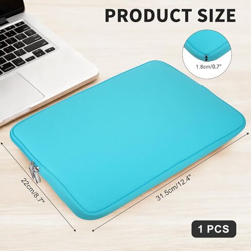 Laptop Case - Polyester Computer Sleeve Carrying Bag Shockproof Laptop Protective Cover for 11" Notebook, Light Blue in Kuwait